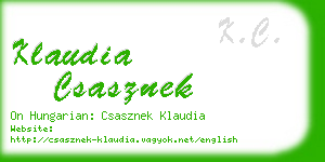 klaudia csasznek business card